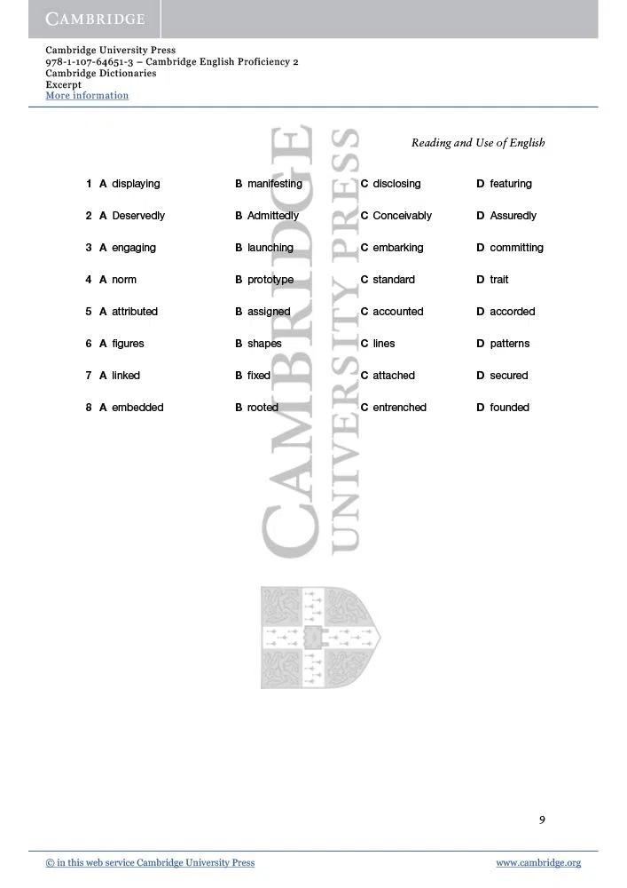 Cambridge English Proficiency 2 Student's Book with Answers