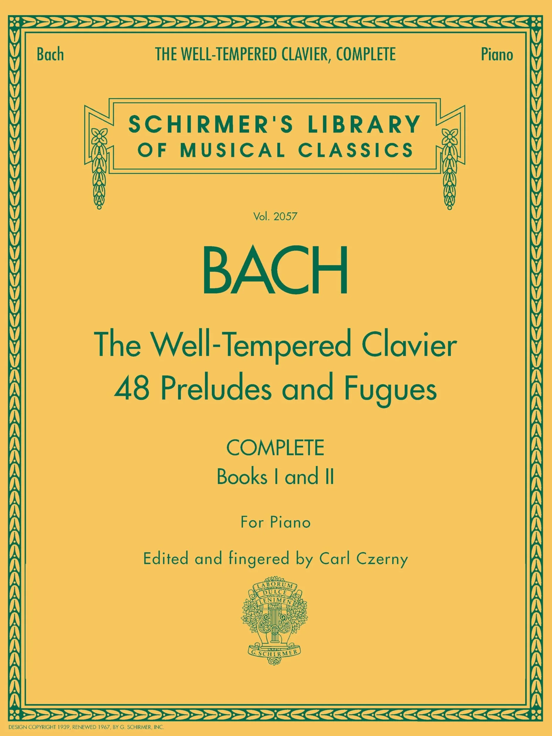 J.S. Bach: the Well-Tempered Clavier - Complete Piano (Schirmer's Library of Musical Classics) - 9780634099212