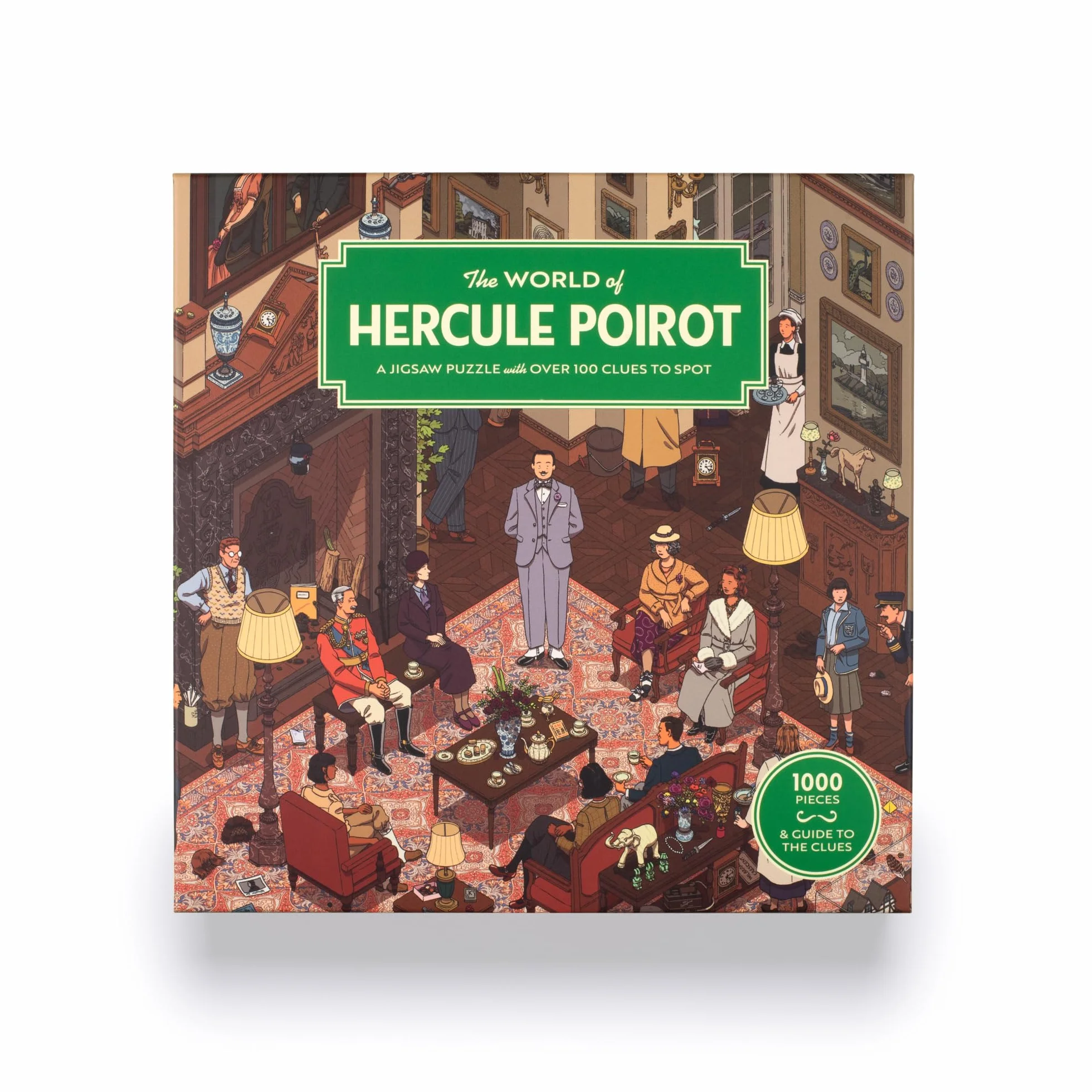The World of Hercule Poirot: A 1000-piece Jigsaw Puzzle with over 100 Clues to Spot: A Gift for Fans of Agatha Christie: 1000 Piece Puzzle
