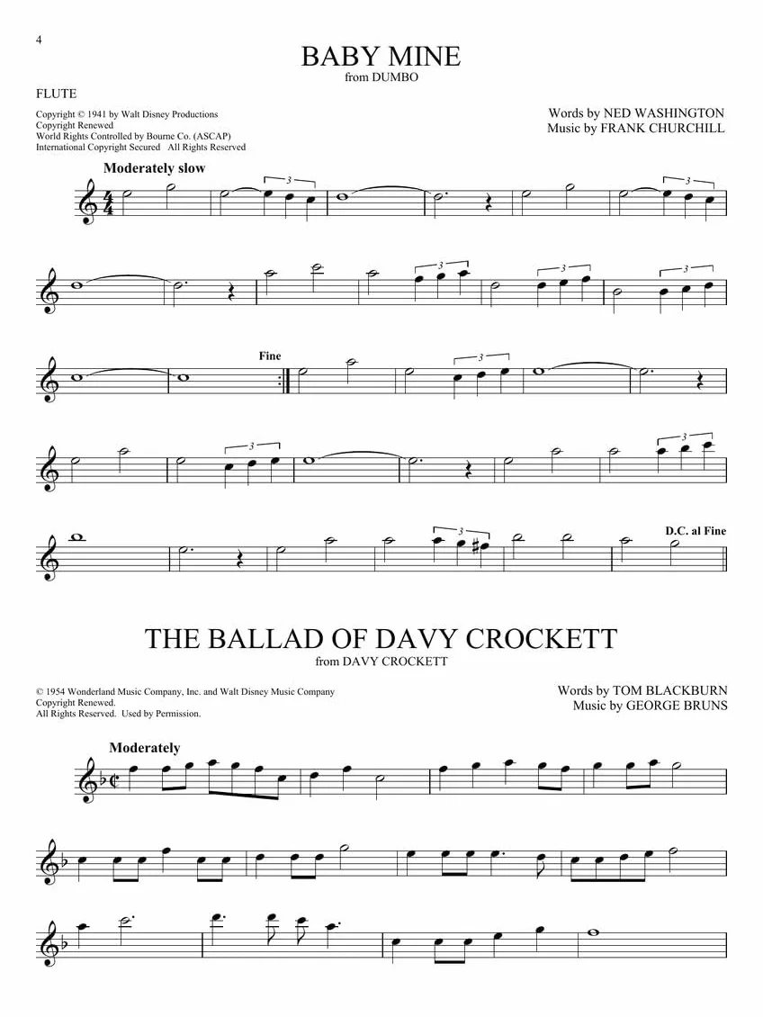 101 disney songs for flute