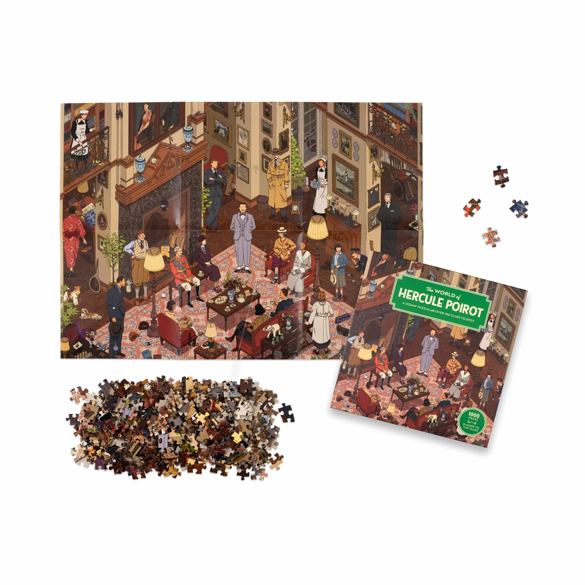 The World of Hercule Poirot: A 1000-piece Jigsaw Puzzle with over 100 Clues to Spot: A Gift for Fans of Agatha Christie: 1000 Piece Puzzle