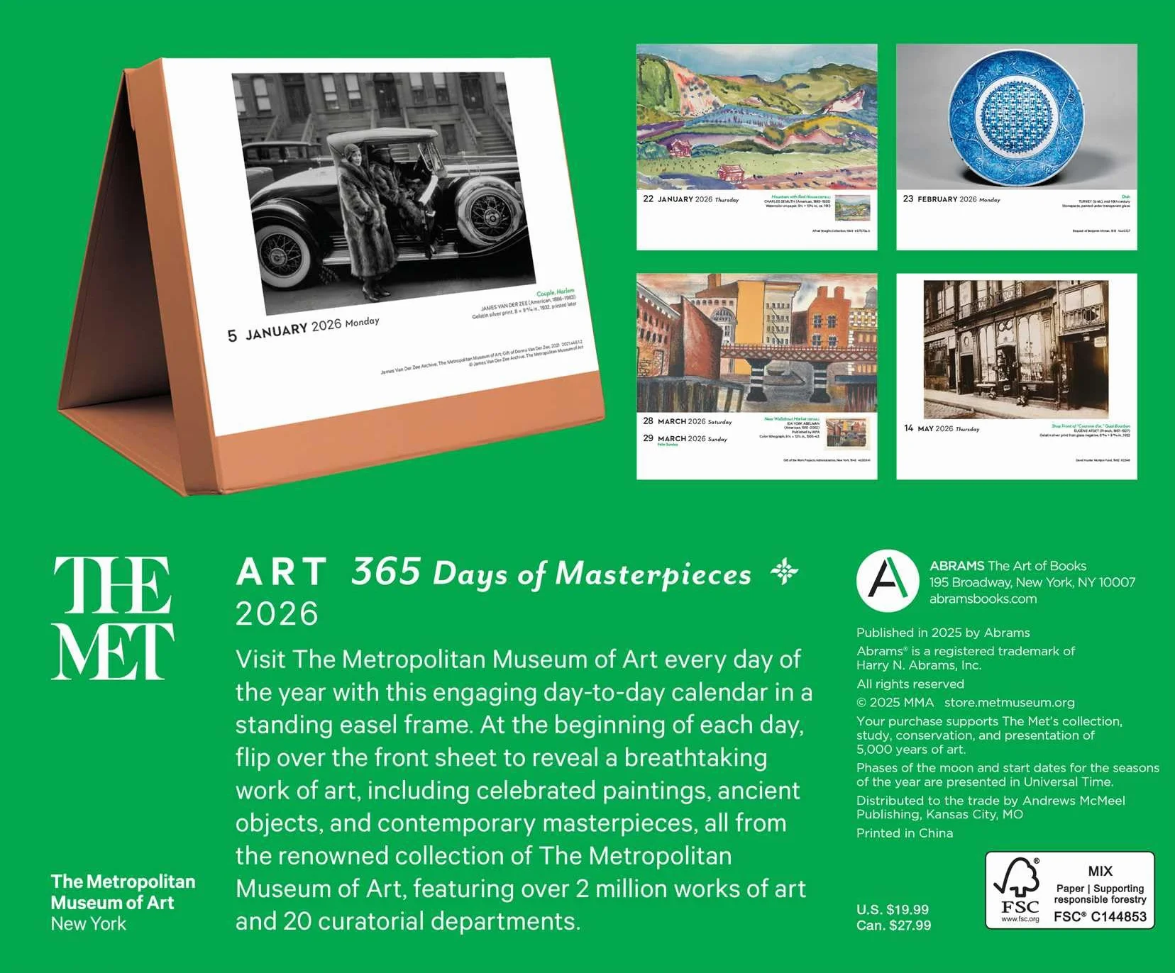Art: 365 Days of Masterpieces 2026 Day-to-Day Calendar