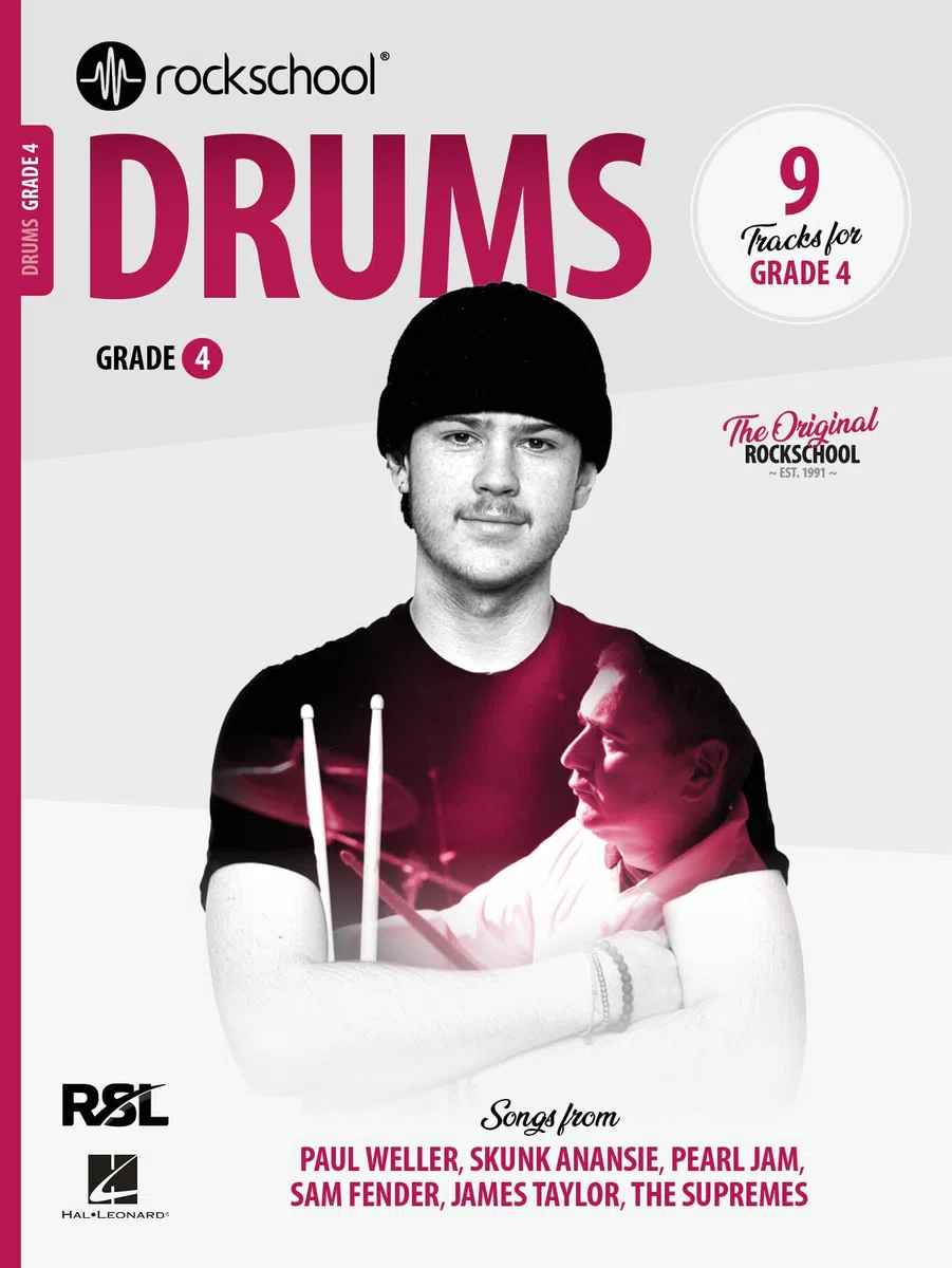Rockschool Drums Grade 4 2024 | Drum Sheet Music and Practice Tracks with Online Audio | Drum Songbook for Rock and Pop Students | Percussion Exam Book for Intermediate Drummers and Music Education