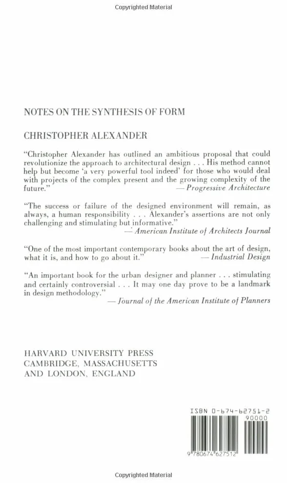 Notes on the Synthesis of Form (Harvard Paperbacks)