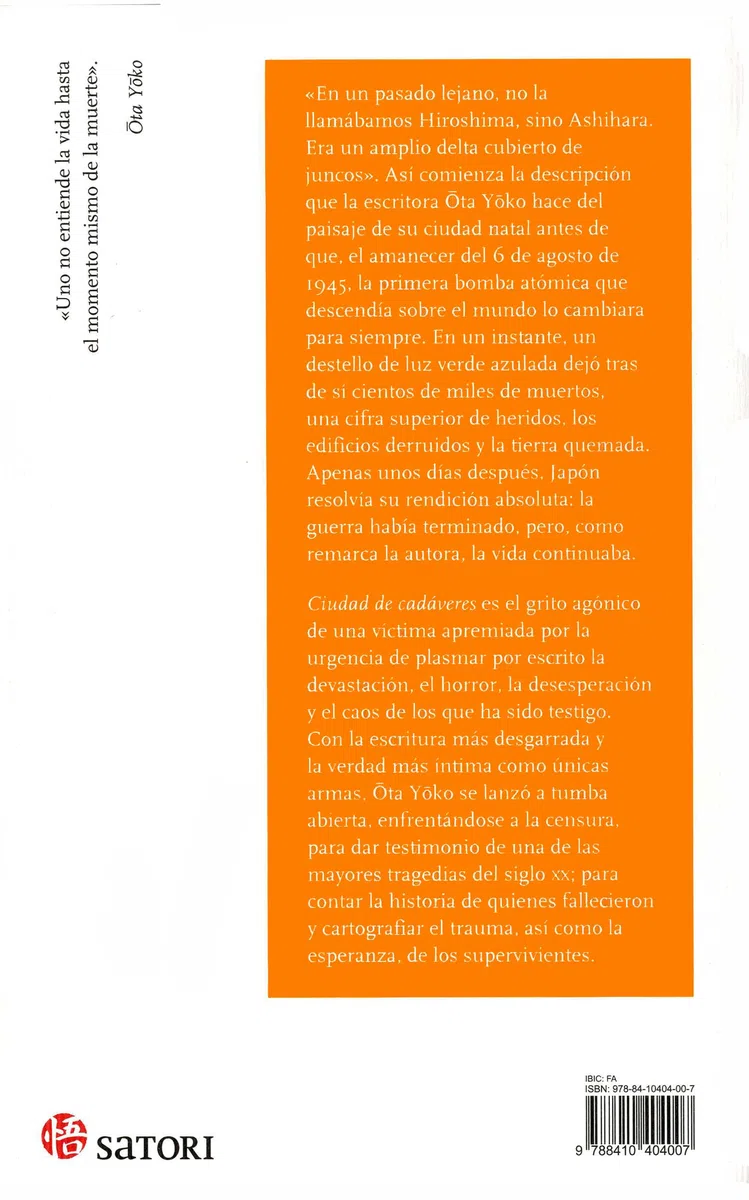 CIUDAD DE CADÁVERES: 61 (Maestros de la Literatura Japonesa)