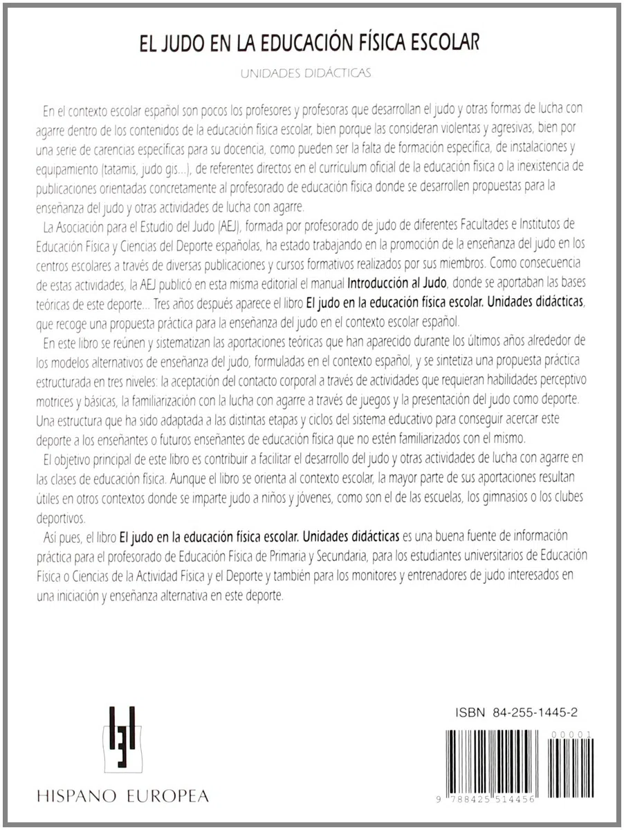 El judo en la educación física escolar (SIN COLECCION)