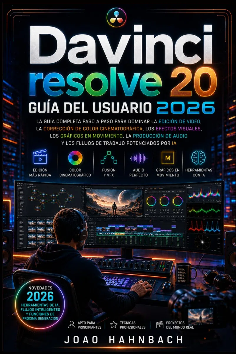 DaVinci Resolve 20 Guía del usuario 2026: Aprende edición de vídeo profesional, corrección de color, efectos visuales y mezcla de audio con las ... para principiantes y usuarios experimentados.