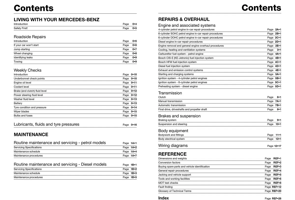 Mercedes-Benz 124 Series Petrol & Diesel (85 - Aug 93) Haynes Repair Manual