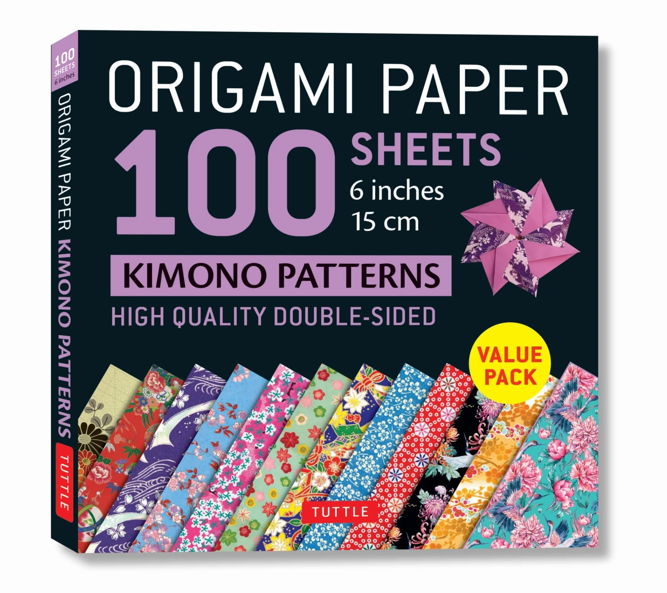 Origami Paper 100 sheets Kimono Patterns 6" (15 cm): Double-Sided Origami Sheets Printed with 12 Different Patterns (Instructions for 6 Projects Included)