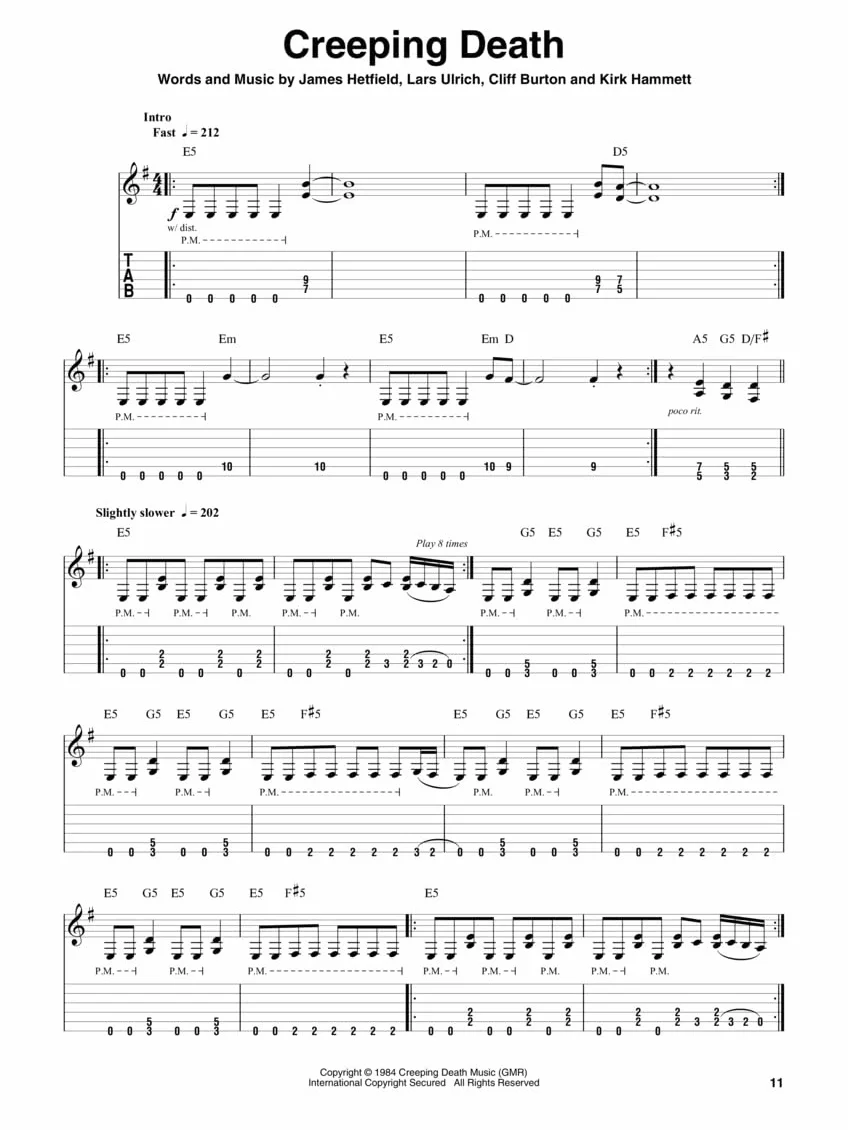 Guitar play-along volume 195 - metallica: 1983-1988 - recueil + enregistrement(s) en ligne