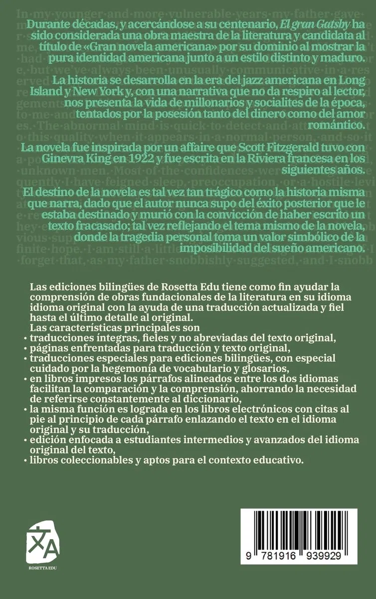 El gran Gatsby - The Great Gatsby: Texto paralelo bilingüe - Bilingual edition: Inglés - Español / English - Spanish: 8 (Ediciones Bilingues)