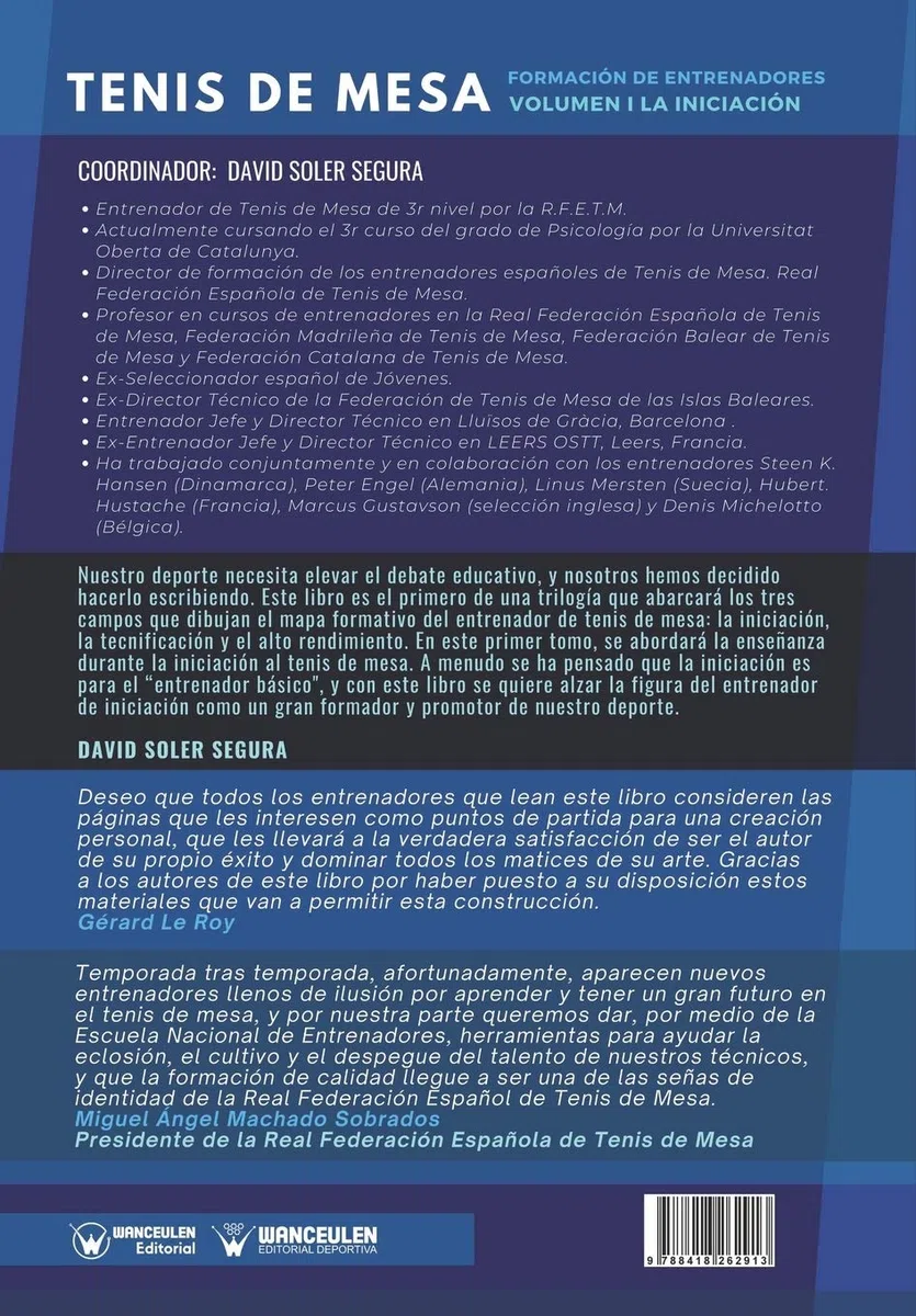Tenis de Mesa: Formación de entrenadores Volumen I: La inciación