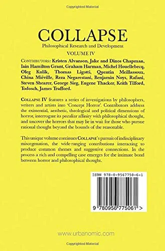 Collapse: Concept-Horror: Volume 4 (Urbanomic / Collapse)