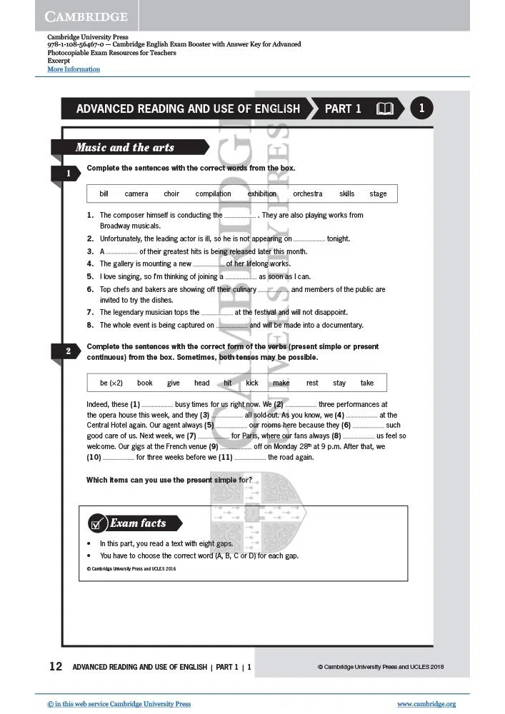 Exam Booster for Advanced. Self-study Edition. Book with Answer Key and Audio.: Photocopiable Exam Resources for Teachers (SIN COLECCION)