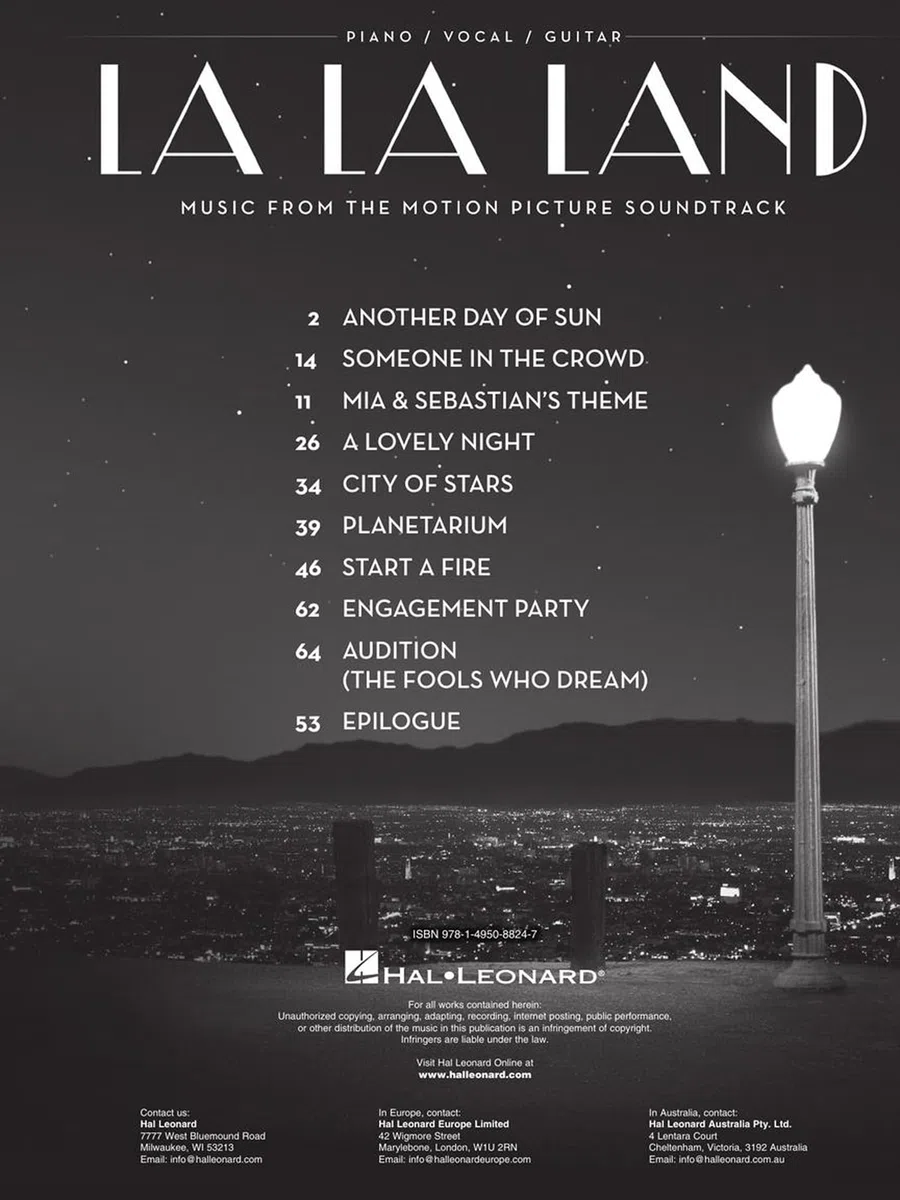 LA LA LAND: Music from the Motion Picture Soundtrack: Piano / Vocal / Guitar