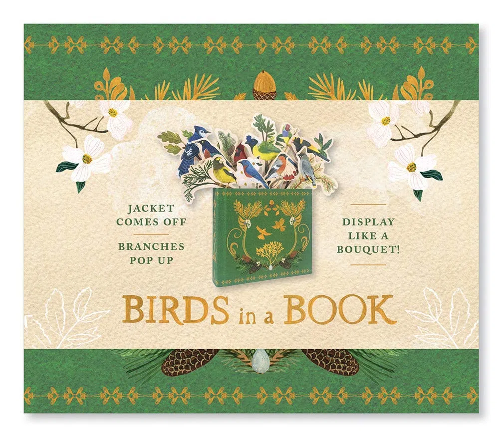 Birds In A Book. A Bouquet In A Book: Jacket Comes Off. Branches Pop Up. Display Like a Bouquet!