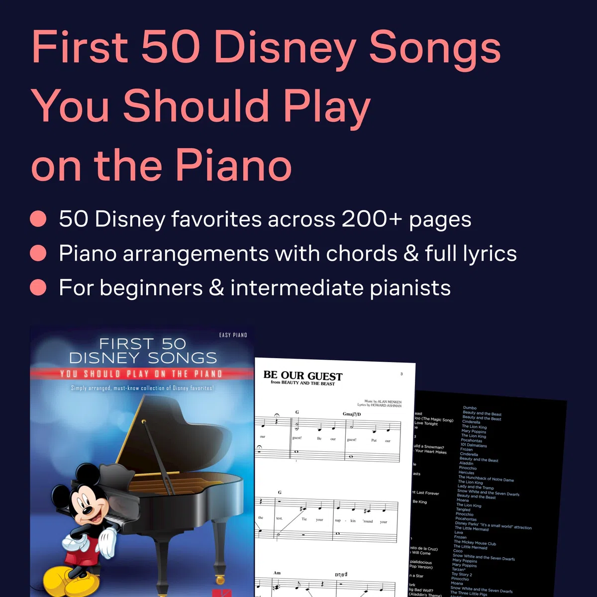 First 50 Disney Songs You Should Play on the Piano: Easy Piano