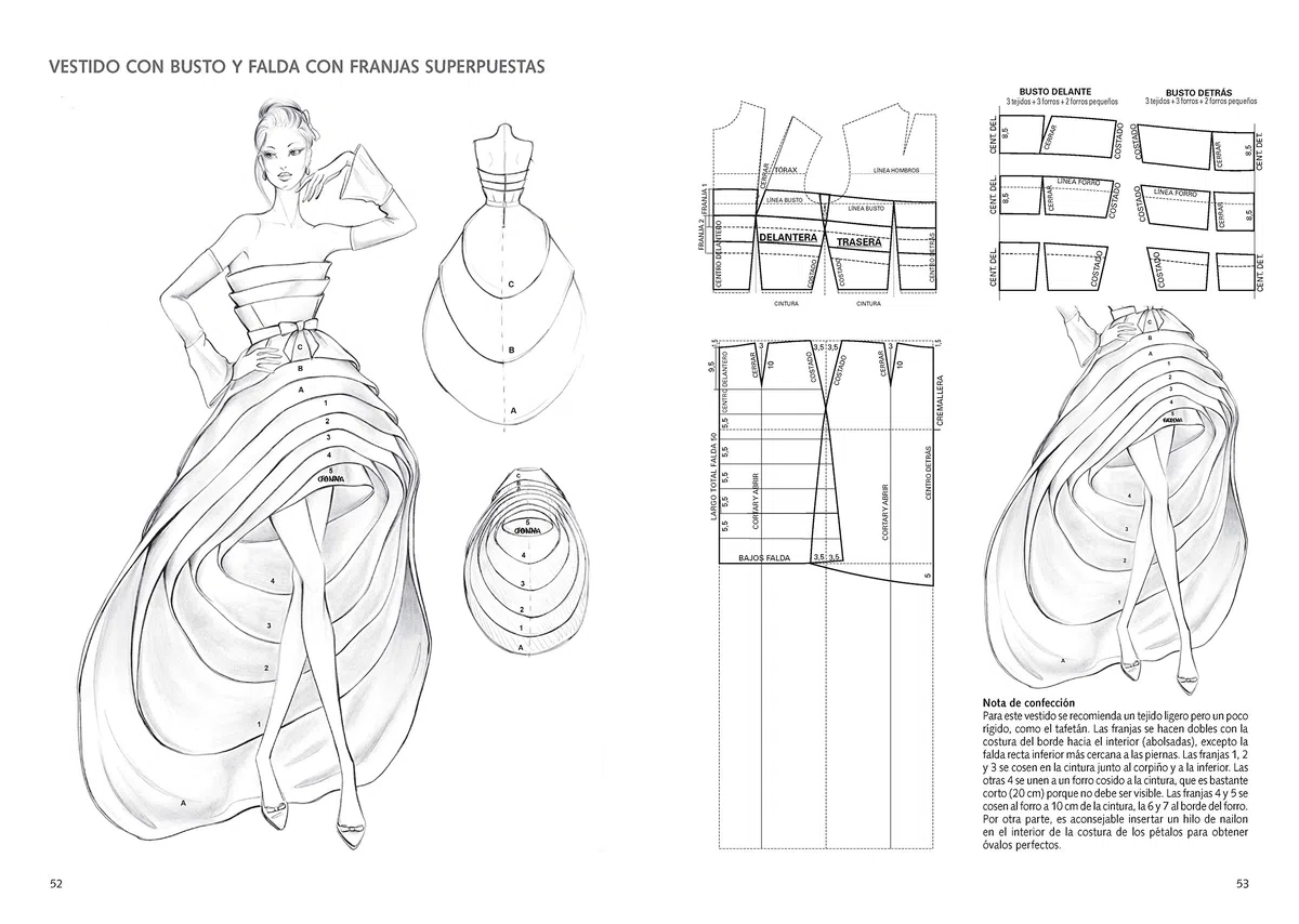 Técnicas de patronaje de moda alta costura vol. 1. Modelos de alta costura, drapeados, adornos