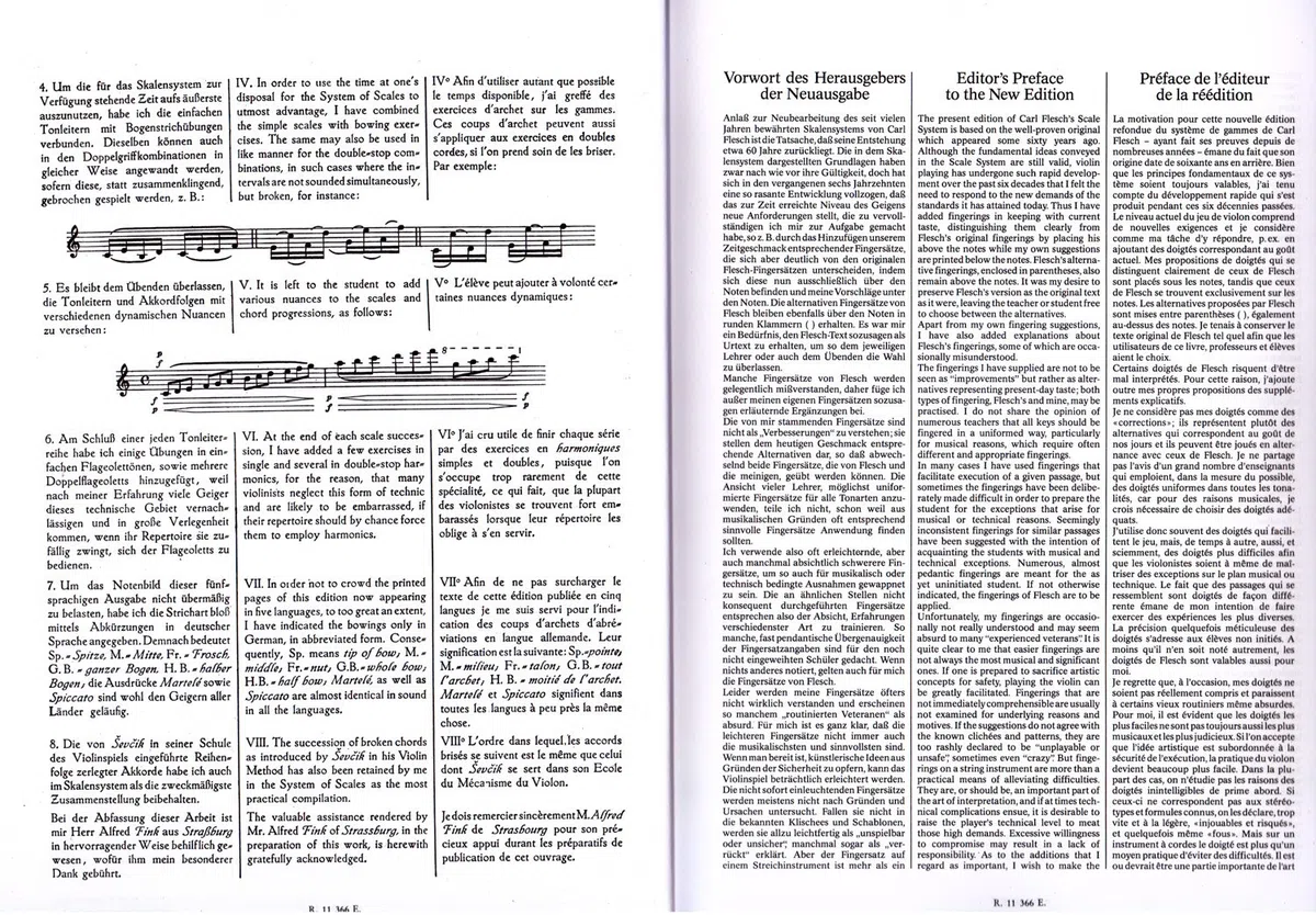 Carl Fleisch - The Scales System - Scales Exercises Through All Major and Mollton Types - Students for Violin - with Colourful Heart-Shaped Note Clip