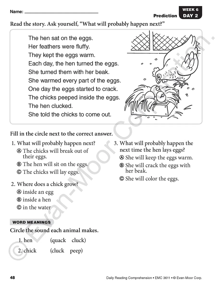 Daily Reading Comprehension, Grade 1