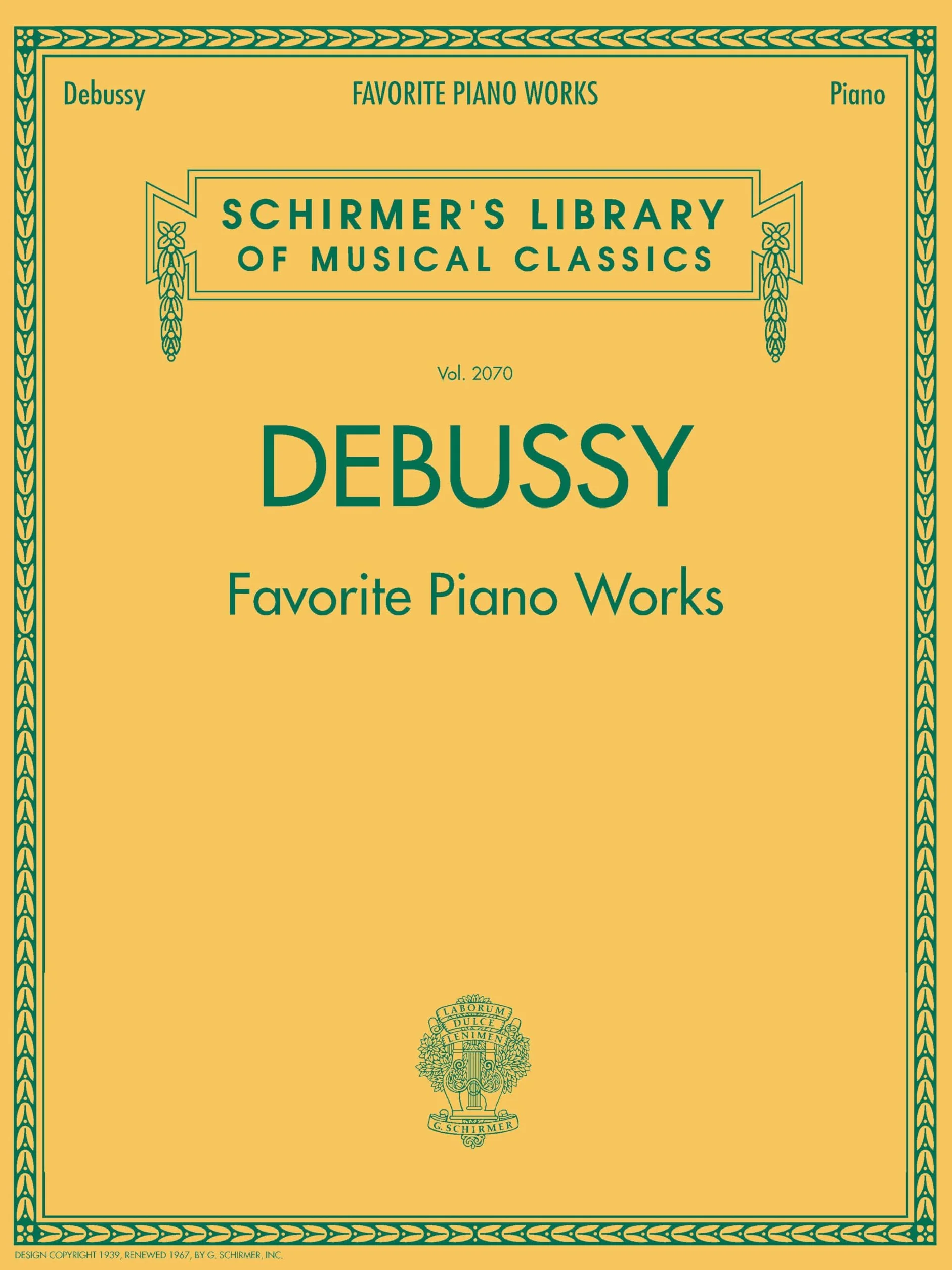Favorite piano works - schirmer library of classics volume 2070 - piano (Schirmer's Library of Musical Classics, 2070)