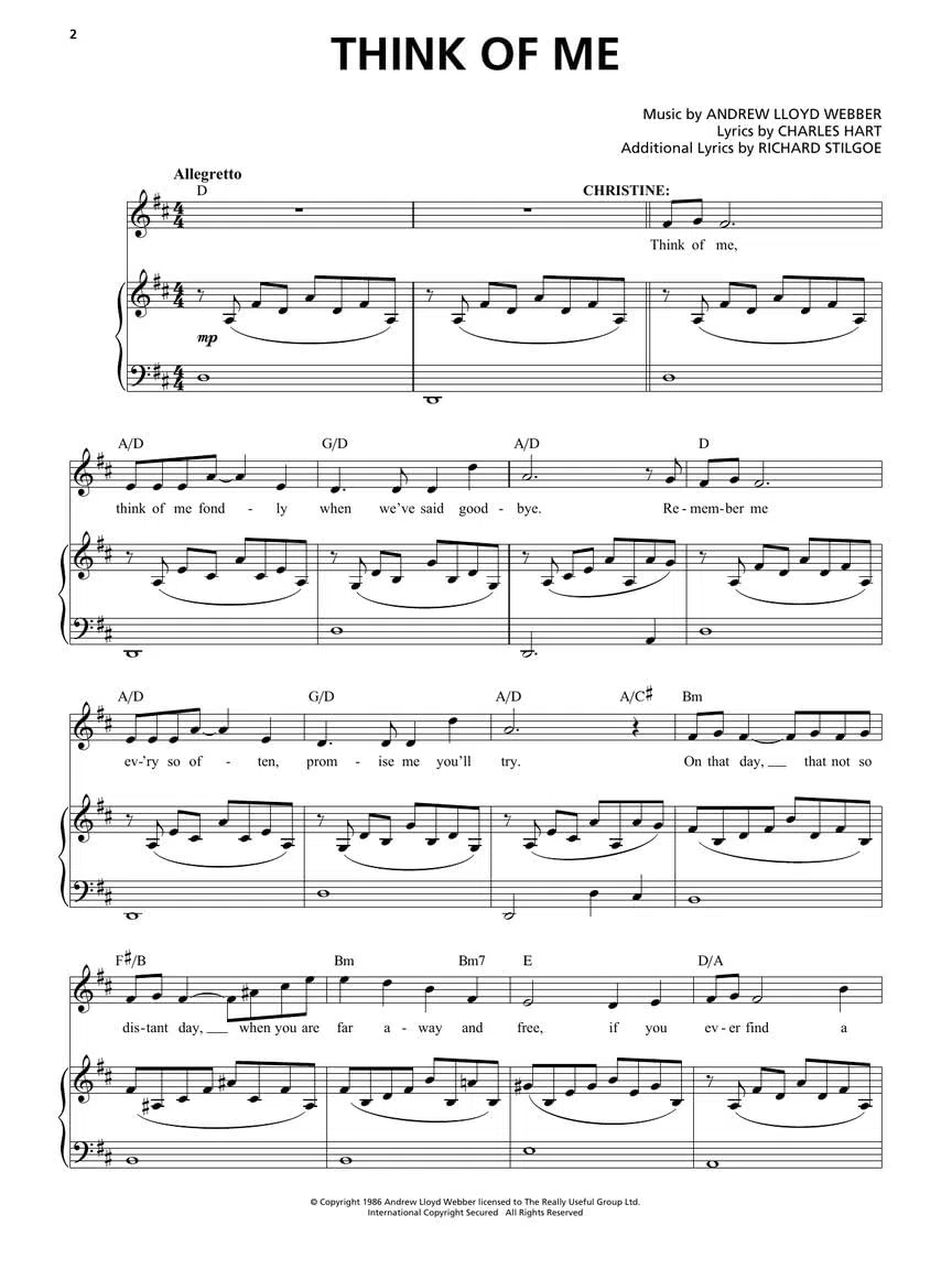 The Phantom of the Opera: Vocal Line with Piano Accompaniment