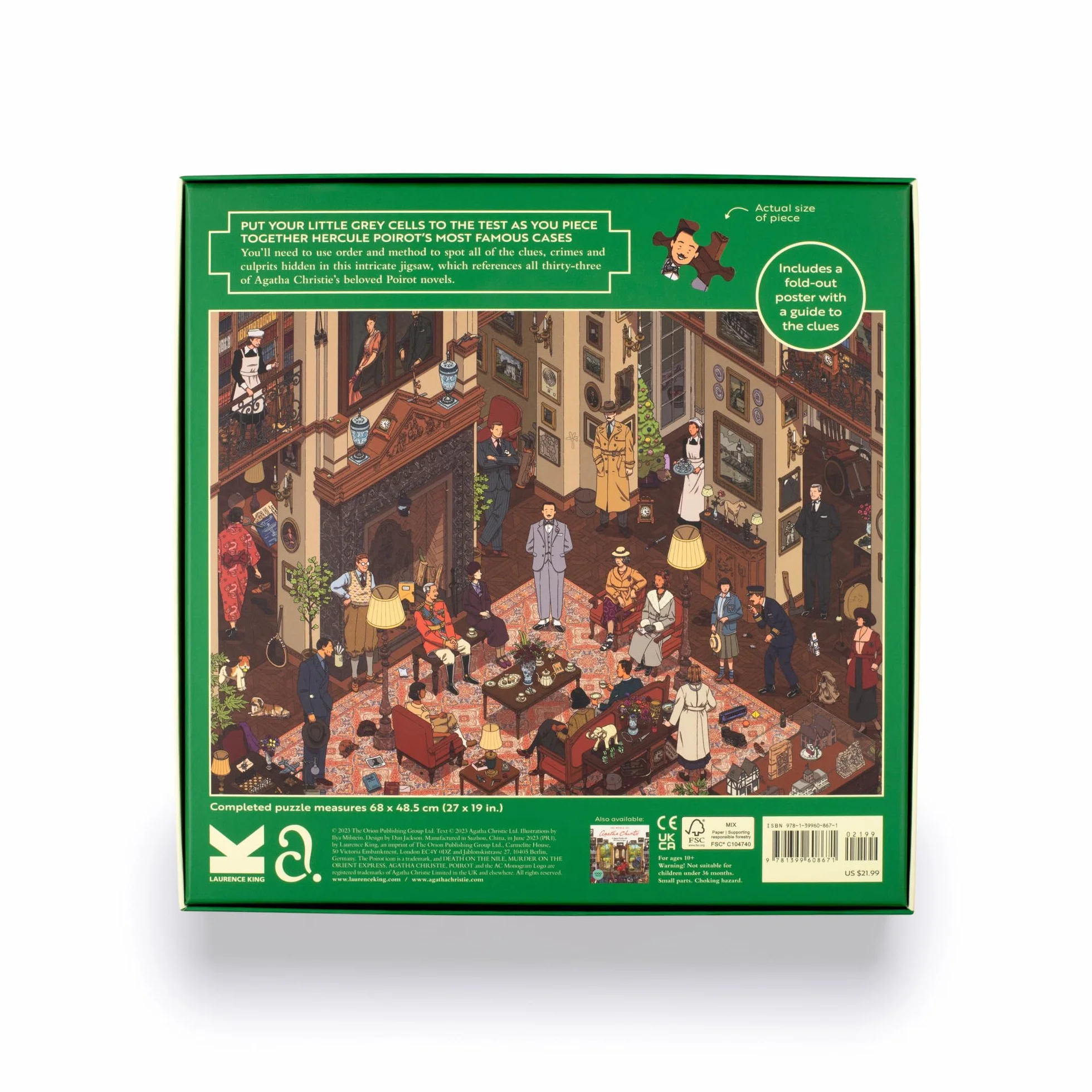 The World of Hercule Poirot: A 1000-piece Jigsaw Puzzle with over 100 Clues to Spot: A Gift for Fans of Agatha Christie: 1000 Piece Puzzle