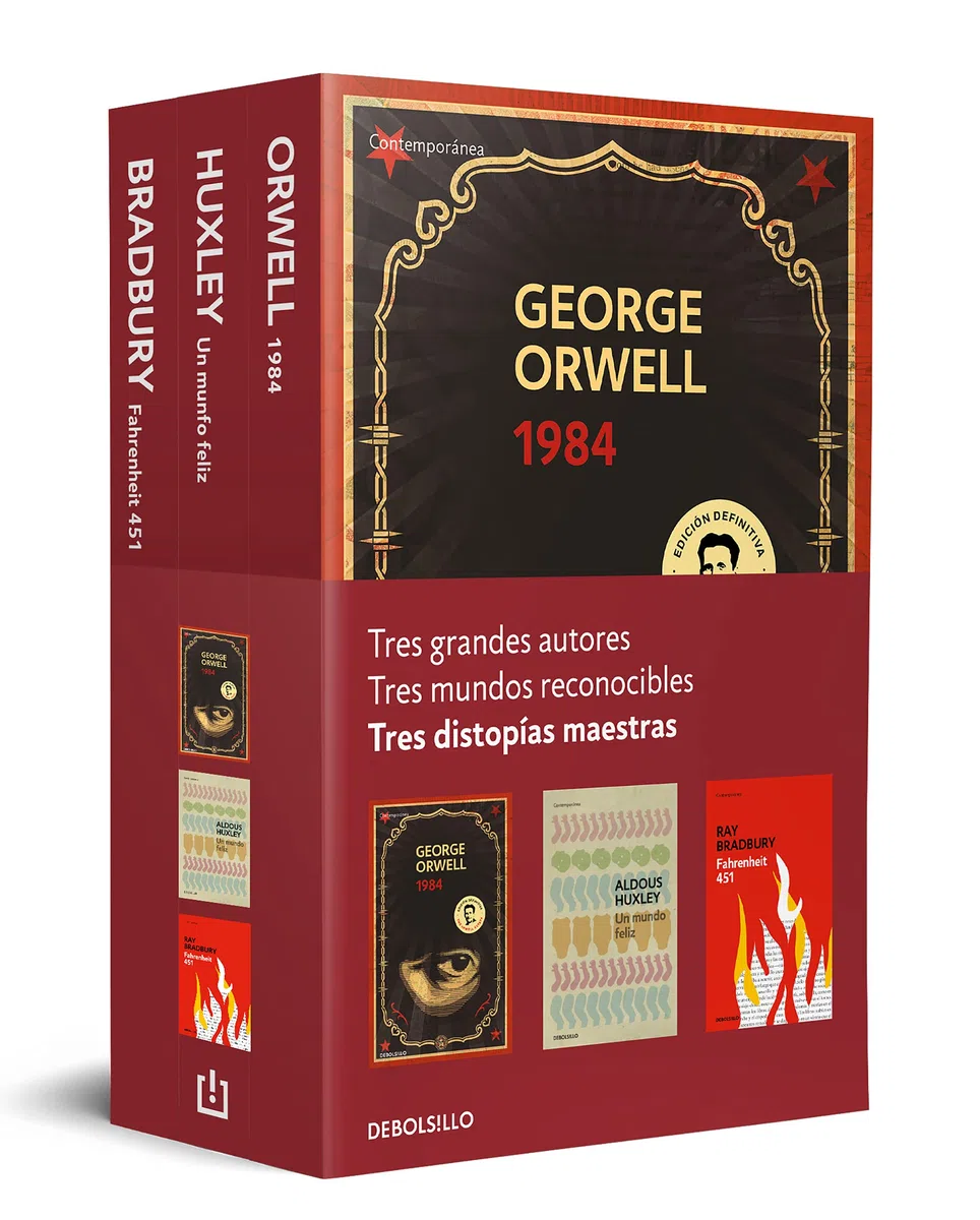 Distopías maestras (pack con: 1984 de Orwell | Un mundo feliz de Huxley | Fahrenheit 451 de Bradbury) (Contemporánea)