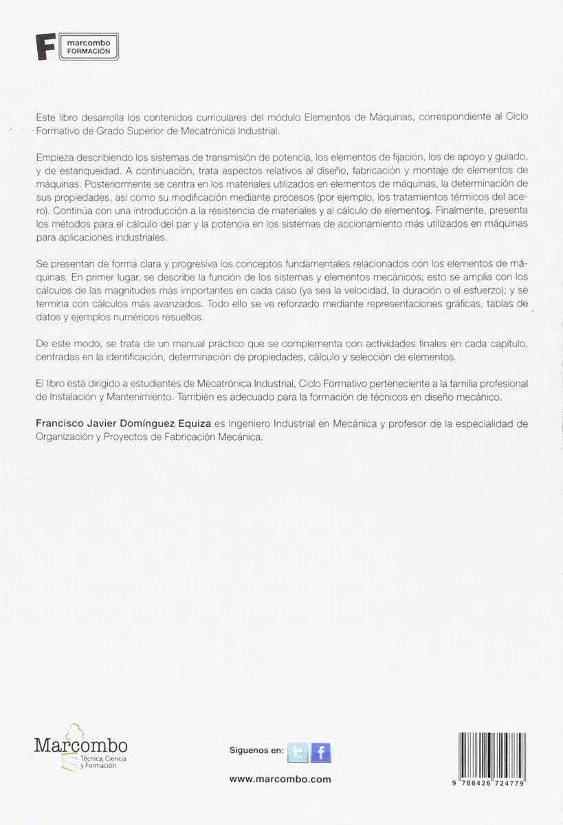 Elementos de máquinas (MARCOMBO FORMACIÓN), Segunda Edición, Español