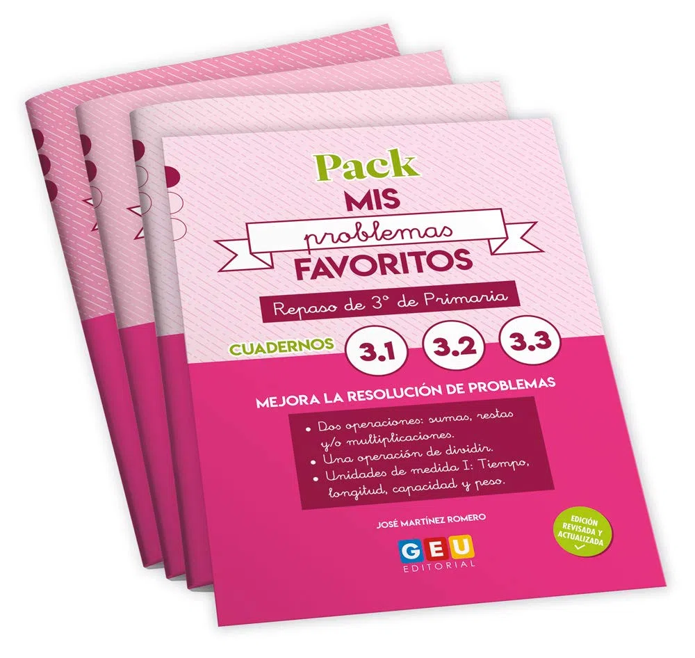 PACK PROBLEMAS MATEMATICAS 3 PRIMARIA | 3 Cuaderno Matematicas 3 Primaria | Mis Problemas Favoritos 3.1, 3.2 y 3.3