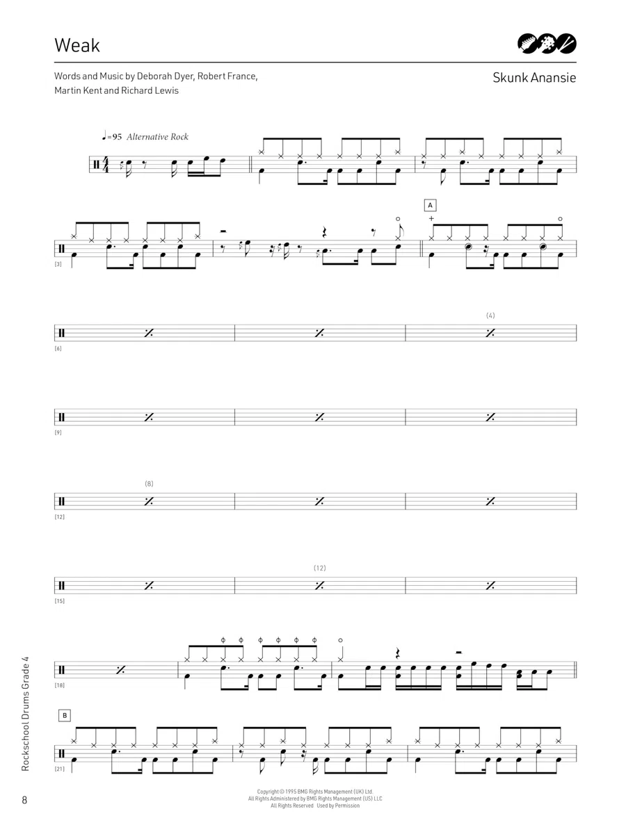 Rockschool Drums Grade 4 2024 | Drum Sheet Music and Practice Tracks with Online Audio | Drum Songbook for Rock and Pop Students | Percussion Exam Book for Intermediate Drummers and Music Education