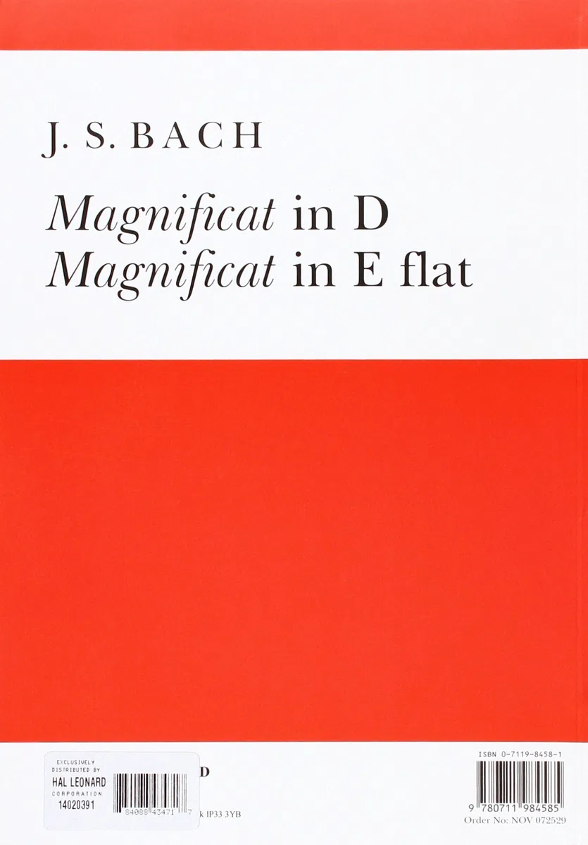 J.s. bach: magnificat in d/magnificat in e flat chant: Bwv243 & Bwv 243a