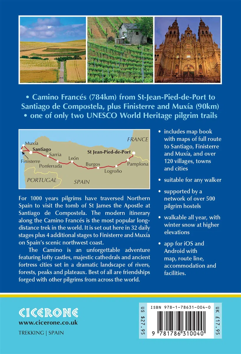 Camino de santiago : camino frances: Guide and map book - includes Finisterre finish (Cicerone Guides)