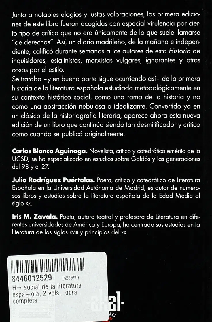 Historia social de la literatura española (2 volúmenes): 56 (Básica de Bolsillo)