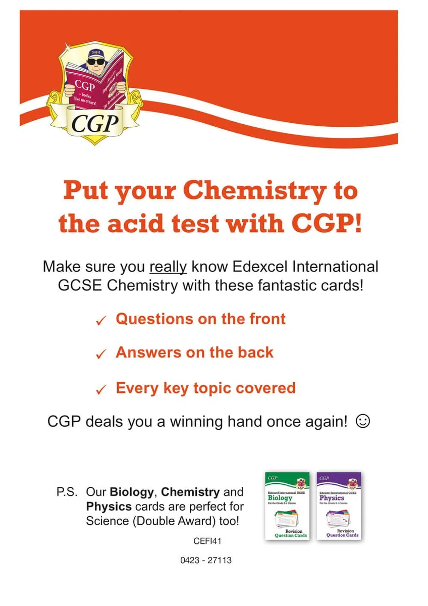 Edexcel International GCSE Chemistry: Revision Question Cards (CGP IGCSE Chemistry)