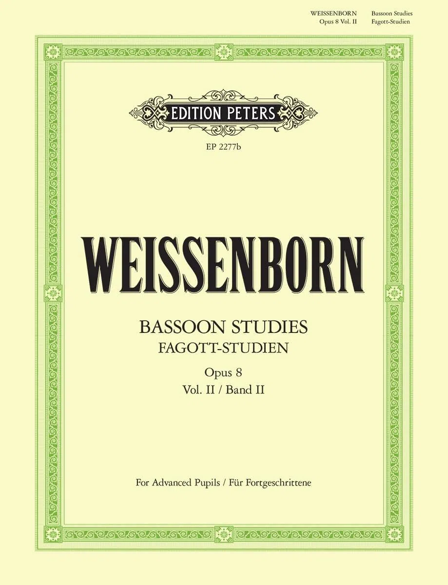 Fagottstudien 2 op.8 - bassoon studies 2 basson: For Advanced Learners Ger/Eng (Edition Peters, 2)