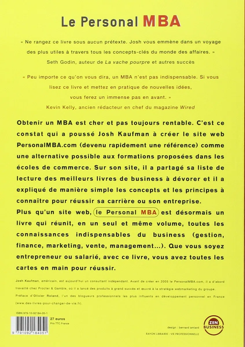 Le Personal MBA: La bible du business pour faire decoller votre carriere sans passer ...