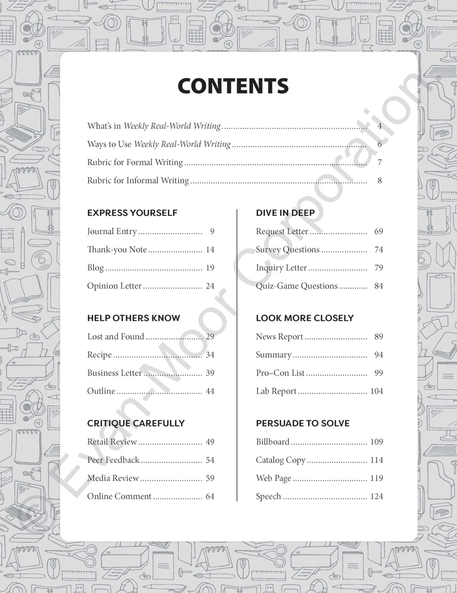 Weekly Real-World Writing, Grades 5-6