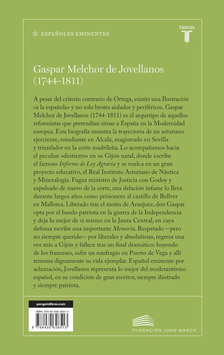 Jovellanos: Ilustración para españoles (Españoles Eminentes)