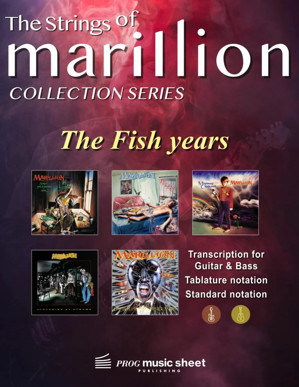 Marillion - THE FISH YEARS: Guitar & Bass Transcription Music sheet with Tablature (COLLECTION)