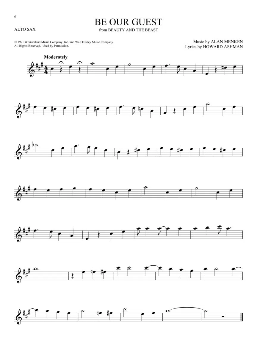 101 disney songs for saxophone alto: Alto Sax