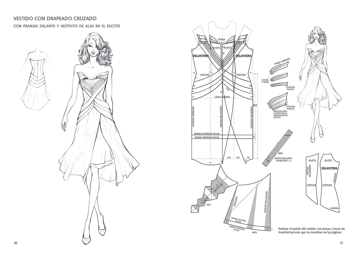 Técnicas de patronaje de moda alta costura vol. 1. Modelos de alta costura, drapeados, adornos