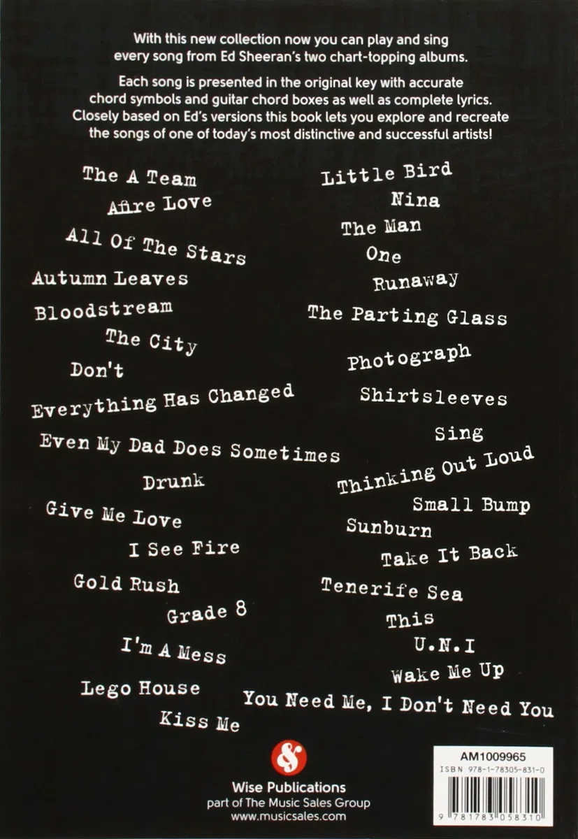 Ed Sheeran: Guitar Chord Songbook