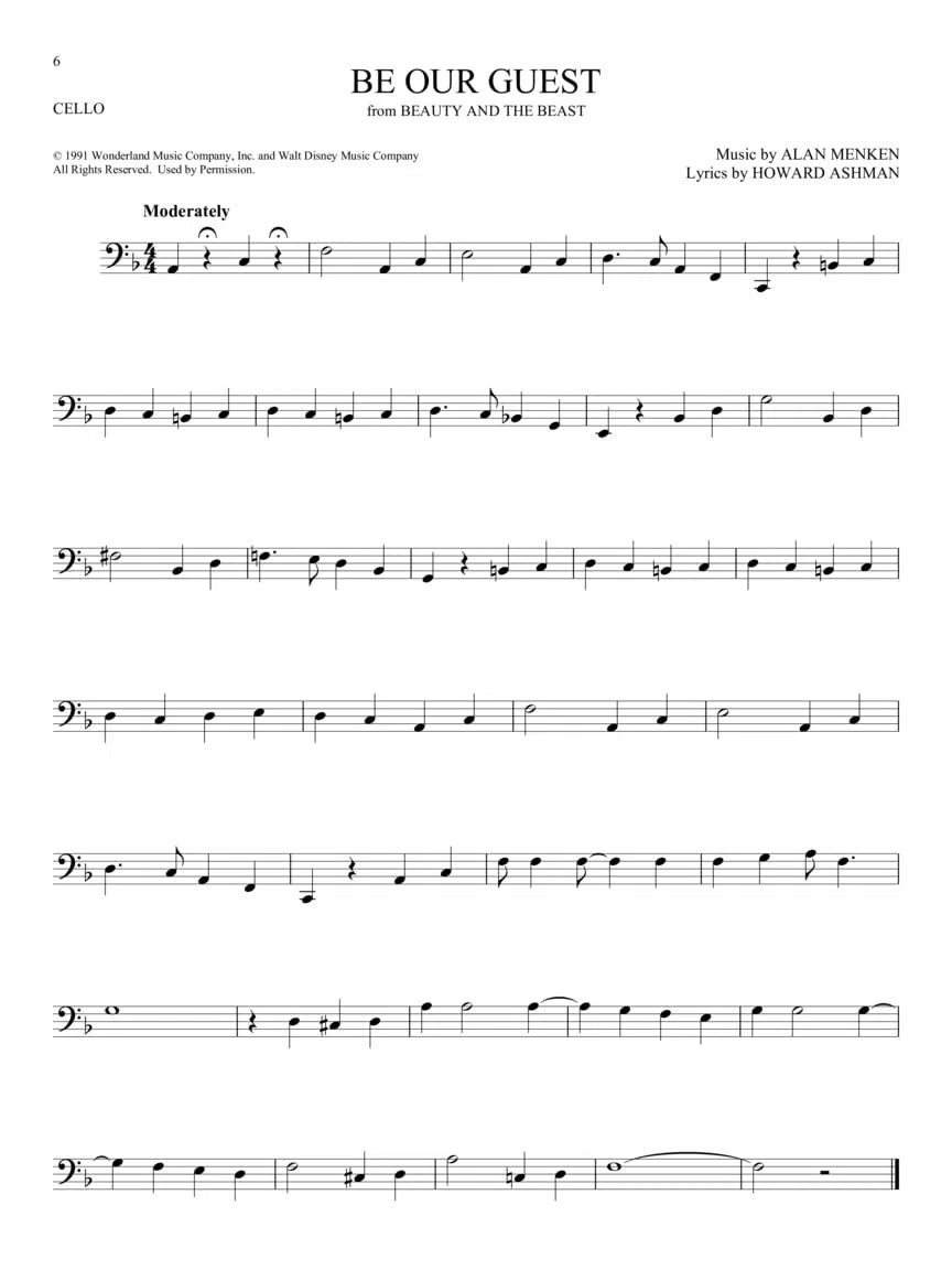 101 disney songs for cello - pour violoncelle