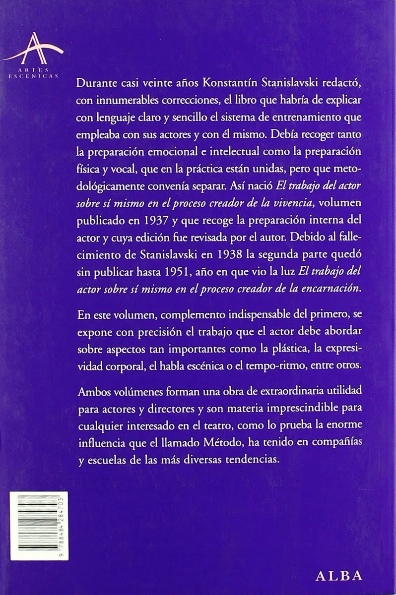 El trabajo del actor sobre sí mismo en el proceso creador de la encarnación (Artes escénicas)