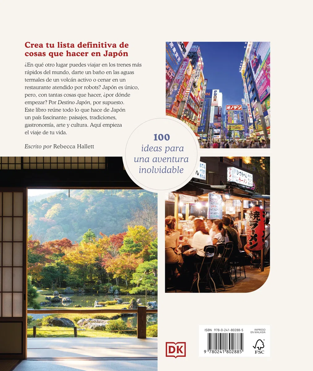 Destino Japón (Guías Visuales. Viajes para regalar): 100 ideas para una aventura inolvidable (Guías de viaje)