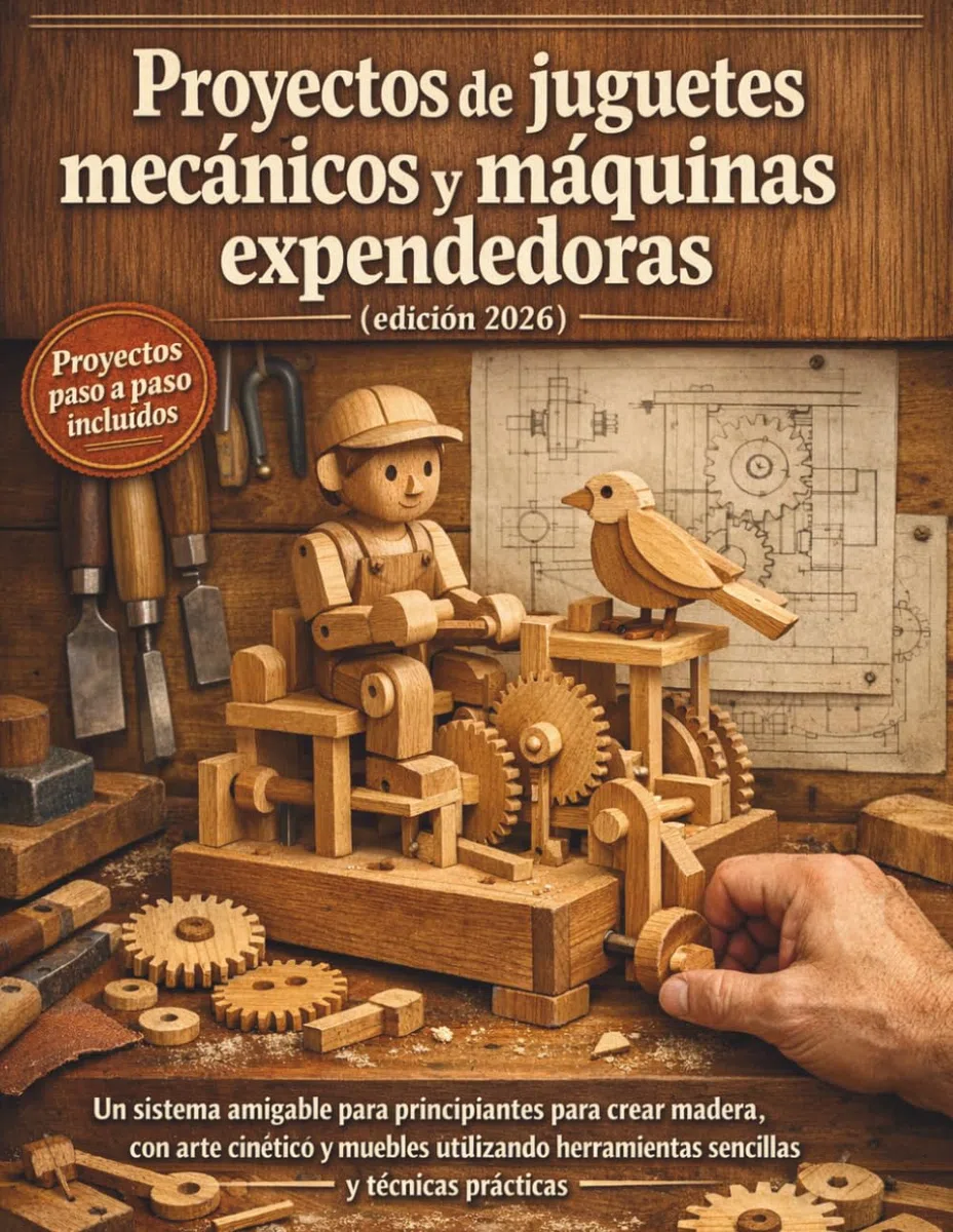 Proyectos de juguetes mecánicos y máquinas expendedoras (edición 2026): Un sistema amigable para principiantes para crear madera, con arte cinético y ... herramientas sencillas y técnicas prácticas