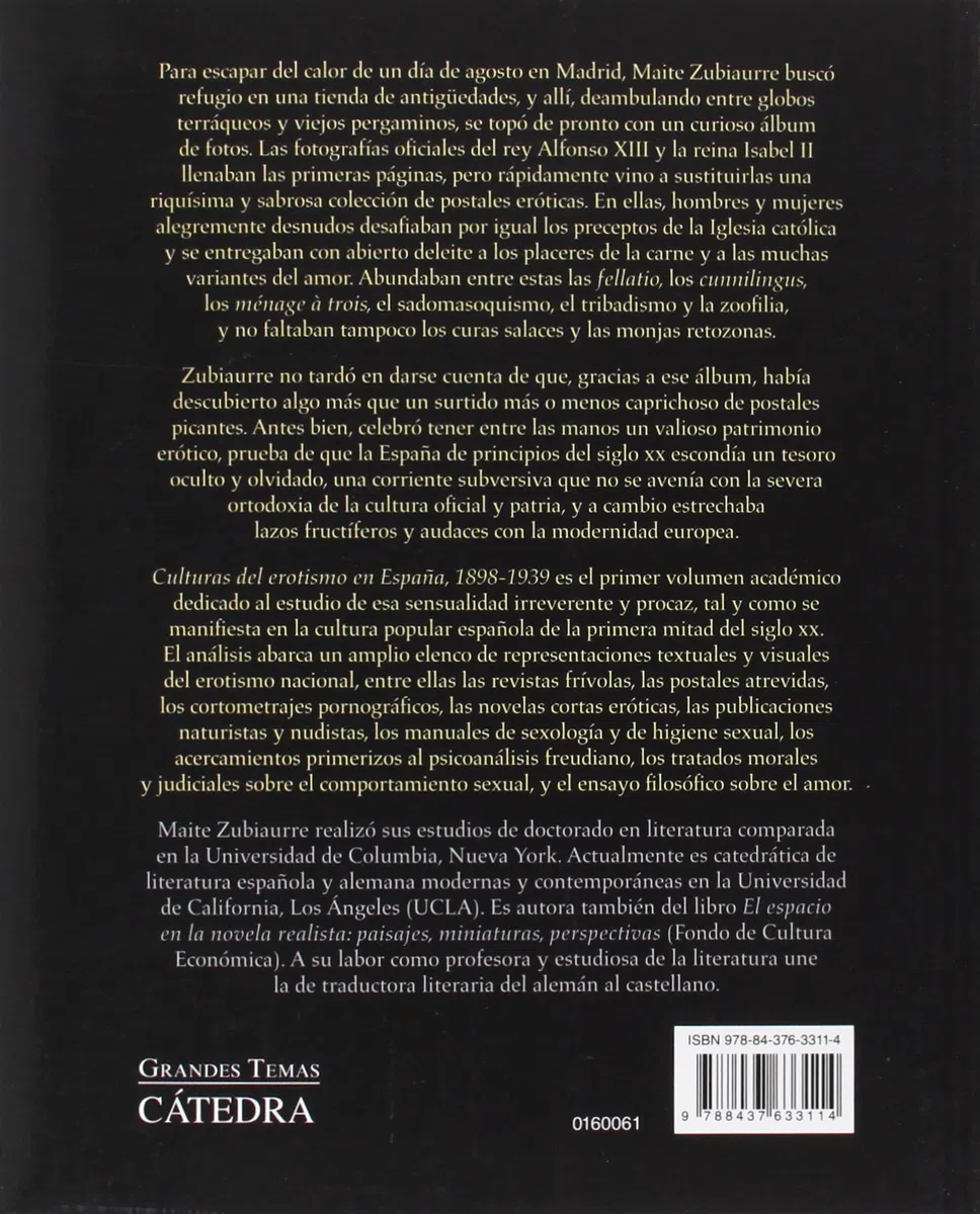 Culturas del erotismo en España, 1898-1939 (Arte Grandes temas)