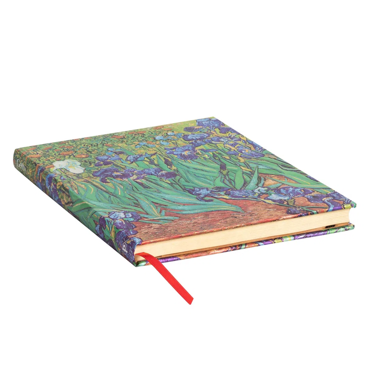 Van Gogh's Irises Ultra Lined Hardcover Journal: Hardcover, 120 gsm, ribbon marker, memento pouch, elastic closure, book edge printing
