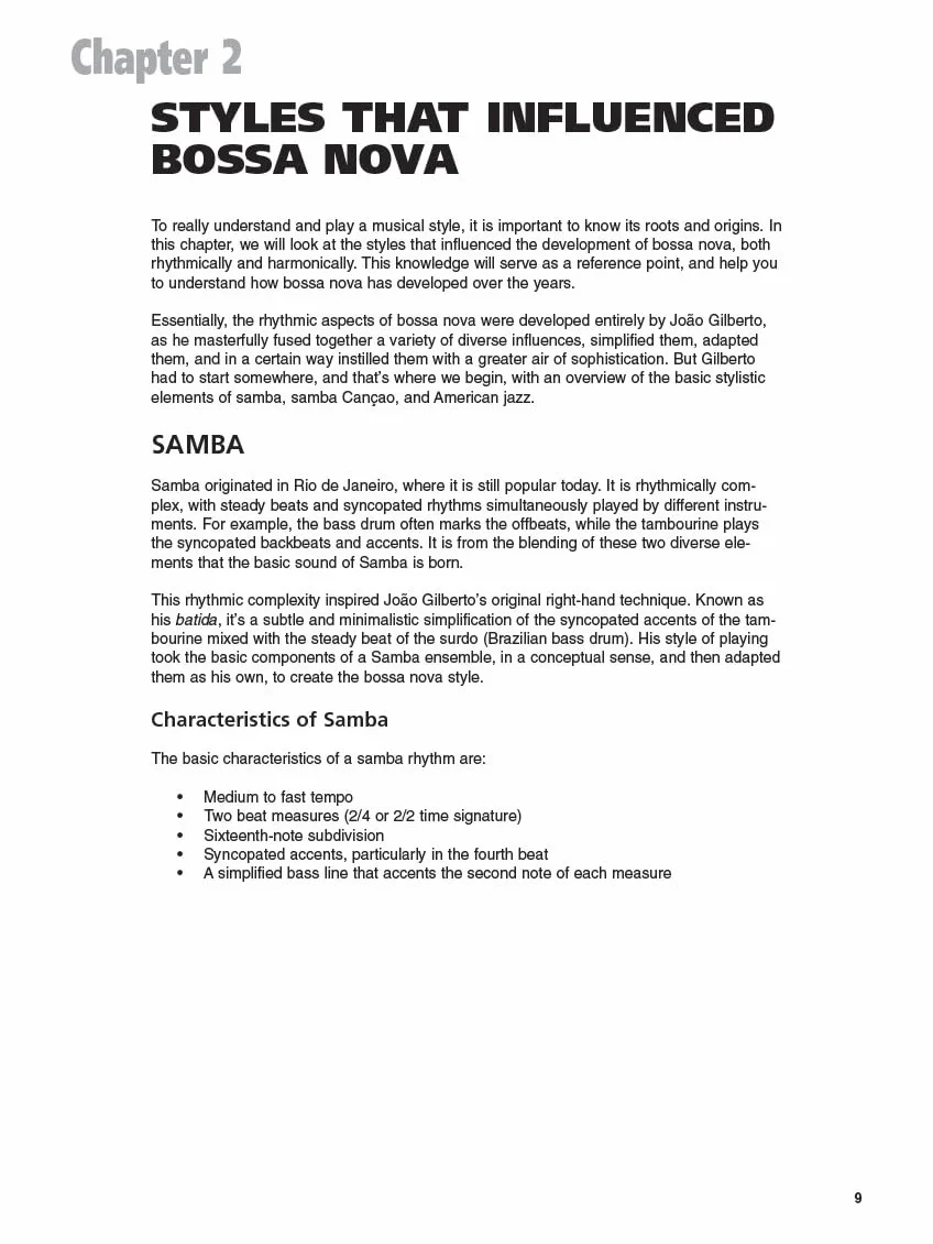 Bossa nova guitar - recueil + enregistrement(s) en ligne: Essential Chord Progressions, Patterns, Rhythms and Techniques
